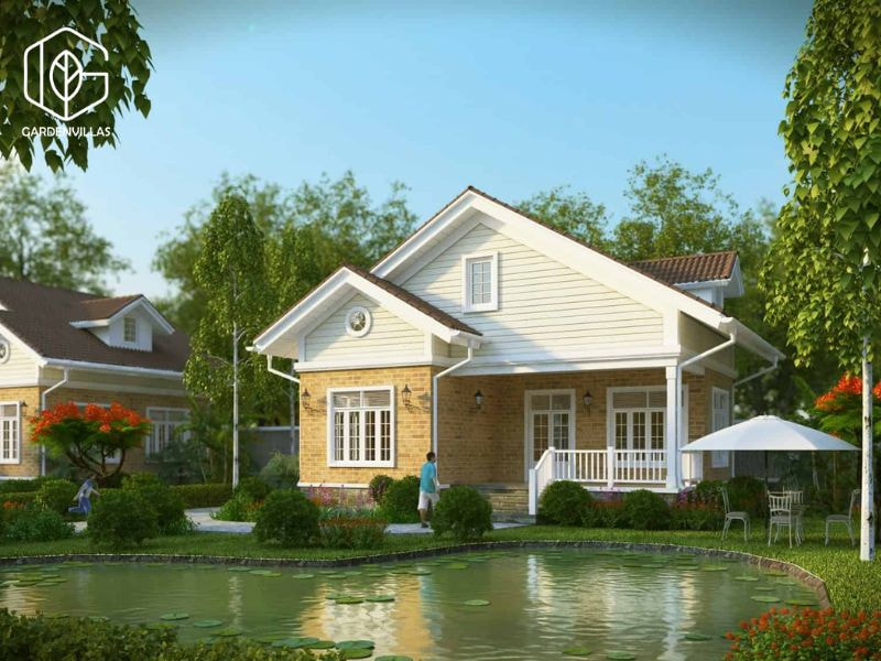 thiết kế nhà vườn có ao cá