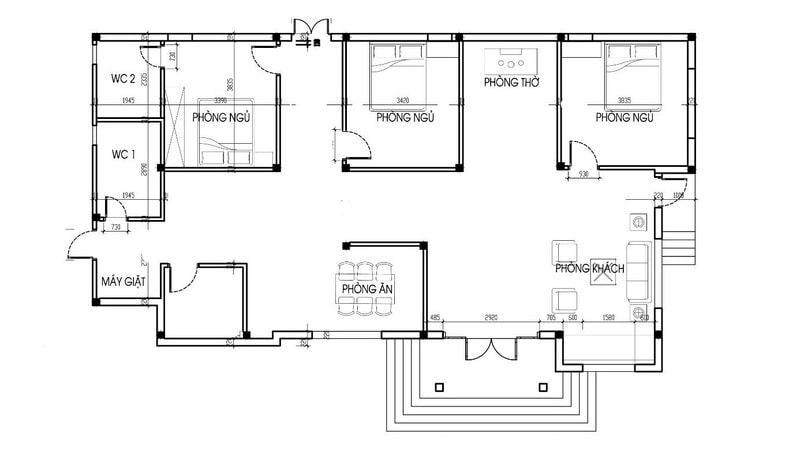 bản thiết kế nhà vườn 4 phòng ngủ