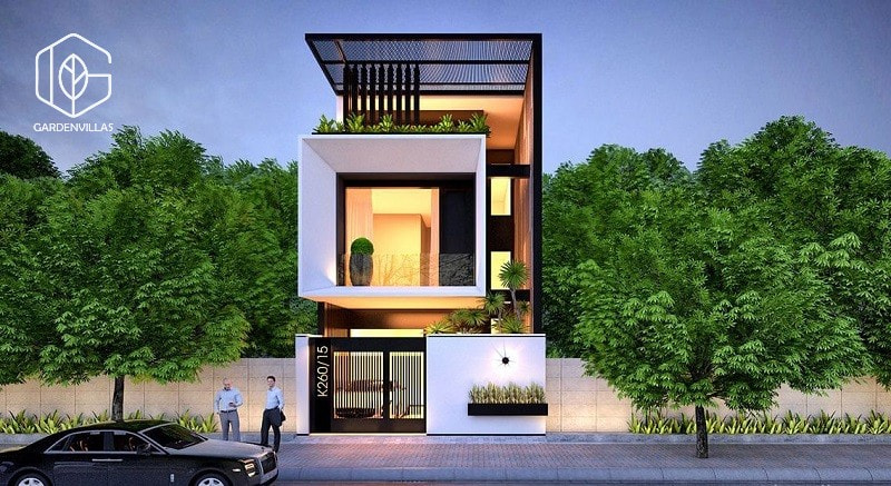 thiết kế nhà 5x20m có sân vườn
