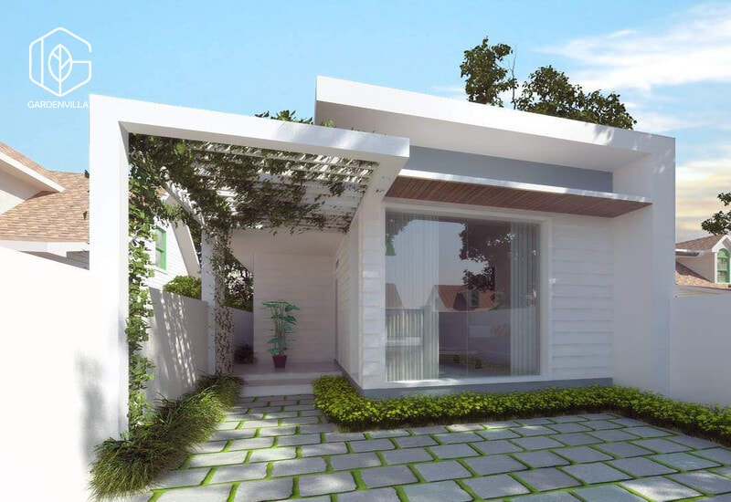 thiết kế nhà 5x20m có sân vườn