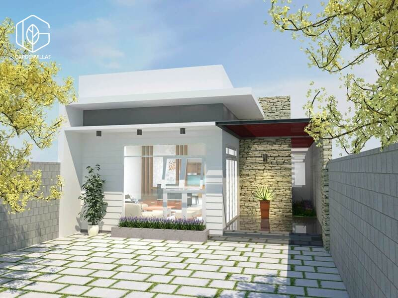 thiết kế nhà 5x20m có sân vườn