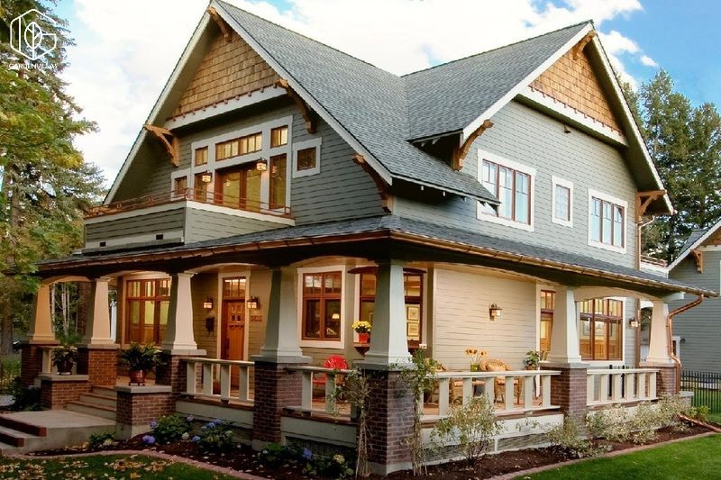 thiết kế nhà gỗ sân vườn