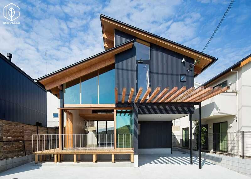 thiết kế nhà gỗ sân vườn