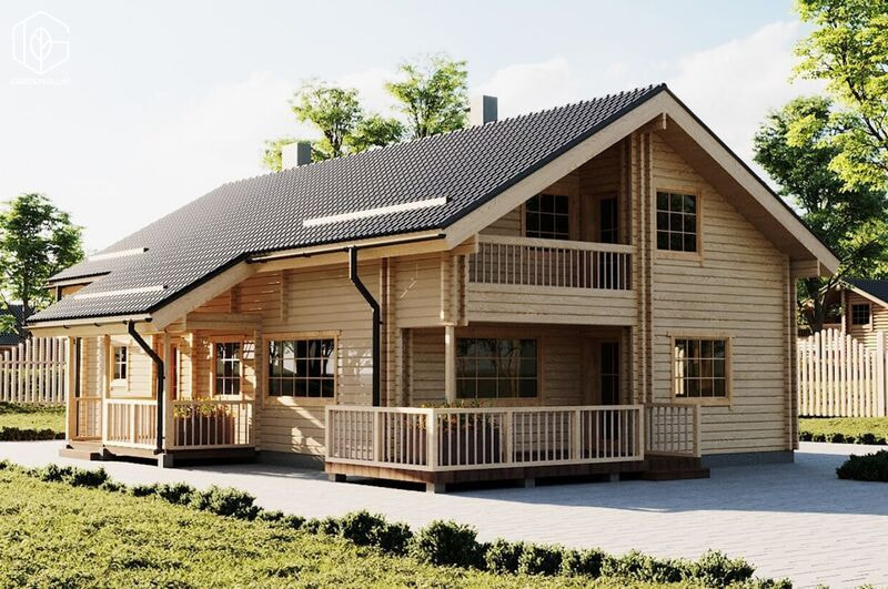 thiết kế nhà gỗ sân vườn