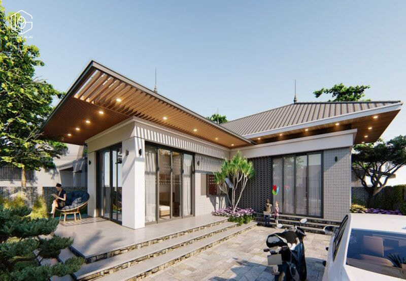 thiết kế nhà vườn 1 tầng