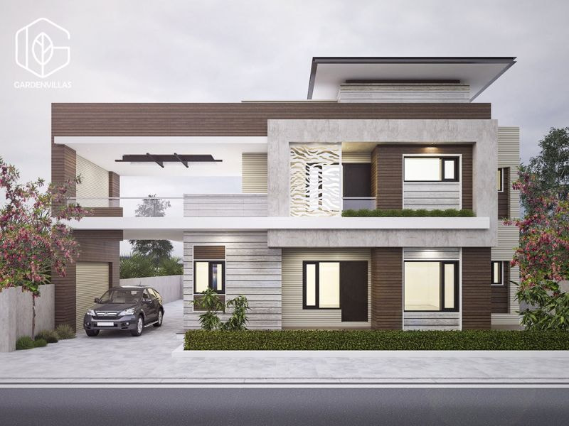 thiết kế nhà vườn 8x20