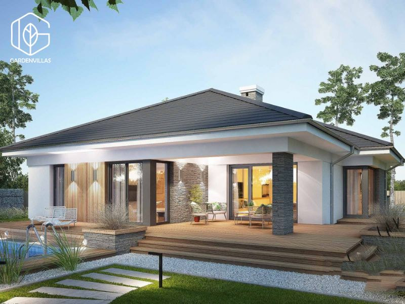 thiết kế nhà vườn 8x20