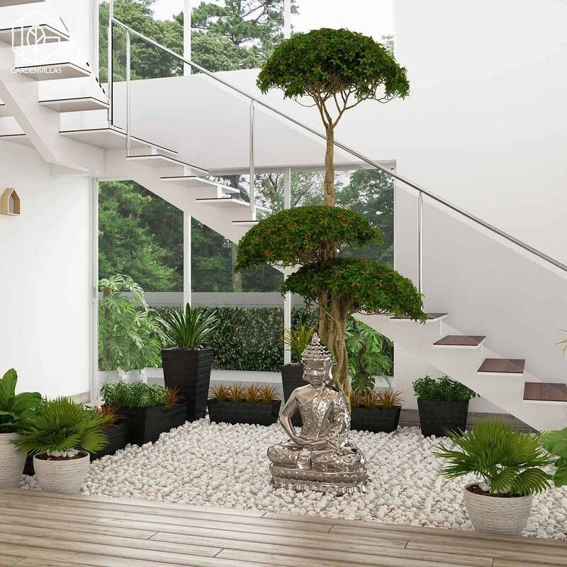 thiết kế nhà có sân vườn ở giữa