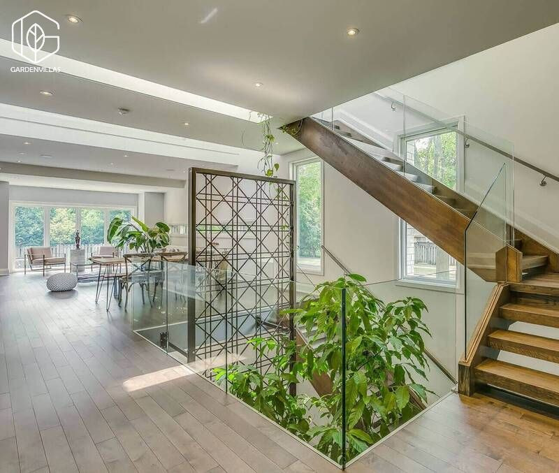 thiết kế nhà có sân vườn ở giữa